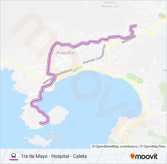 Mapa de 1RA DE MAYO - CALETA de autobús