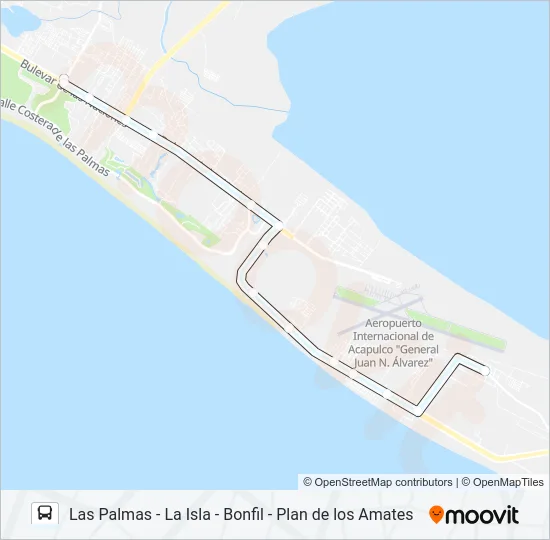 LAS PALMAS - PLAN DE LOS AMATES Bus Line Map