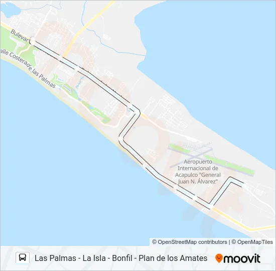 LAS PALMAS - PLAN DE LOS AMATES Bus Line Map