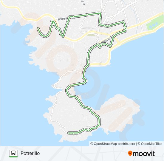 Mapa de CALETA - POTRERILLO de autobús