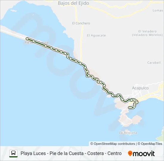 PLAYA LUCES - CENTRO Bus Line Map