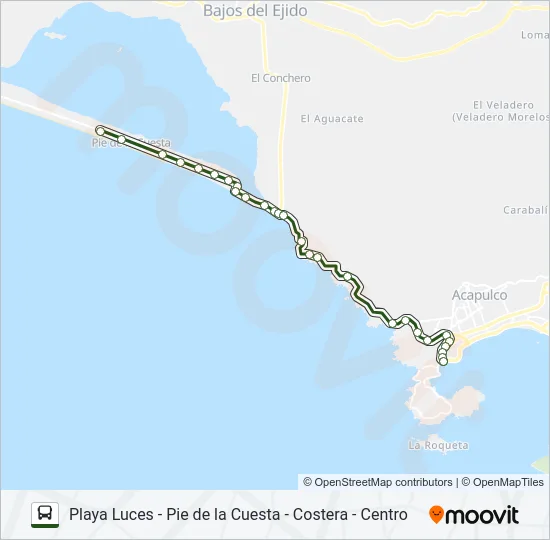 PLAYA LUCES - CENTRO Bus Line Map