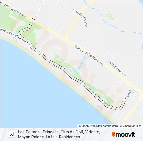 Mapa de LAS PALMAS - COSTERA LAS PALMAS de autobús