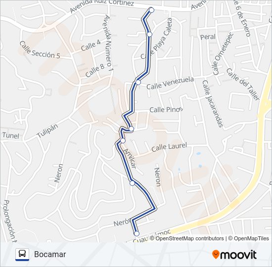 Mapa de BOCAMAR - MARROQUIN de autobús