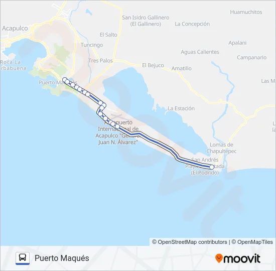 PUERTO MARQUES - BARRA VIEJA Bus Line Map