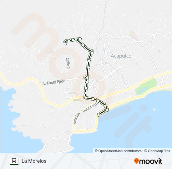 Mapa de LA MORELOS - CENTRO de autobús