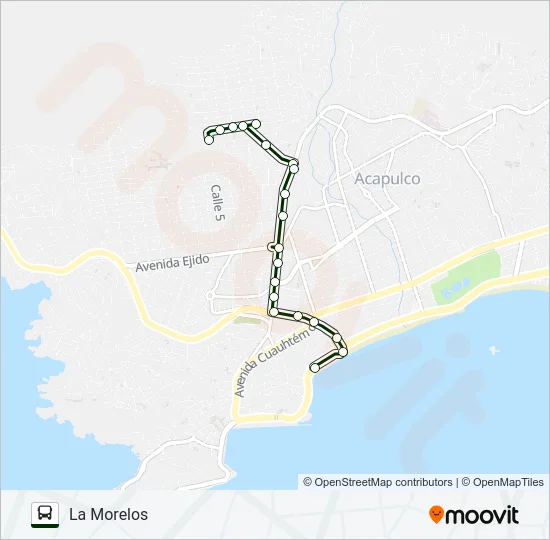 LA MORELOS - CENTRO Bus Line Map