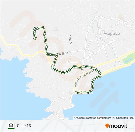 CALLE 13 - EL PASITO Bus Line Map