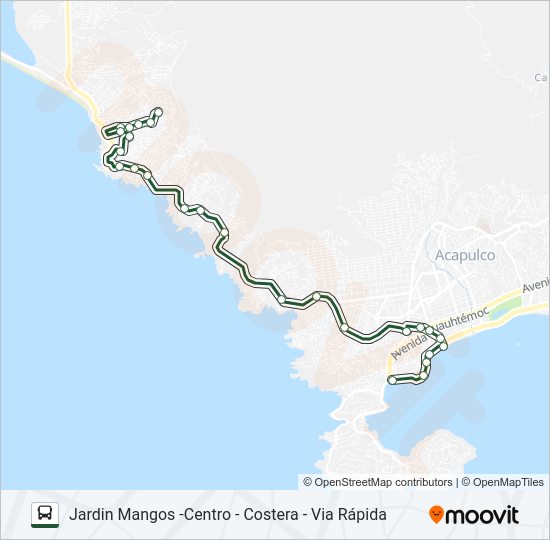 Mapa de JARDIN MANGOS - CENTRO de autobús