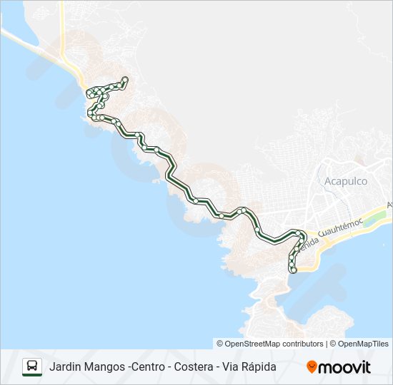Mapa de JARDIN MANGOS - CENTRO de autobús