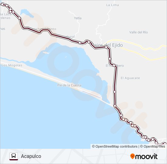 Mapa de ACAPULCO - COYUCA de autobús