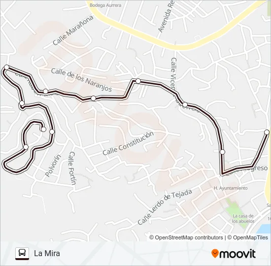 CENTRO - LA MIRA Bus Line Map