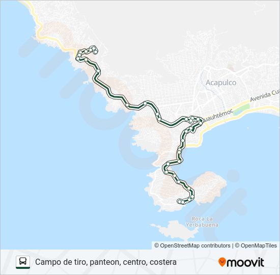 Mapa de CAMPO DE TIRO - CALETA de autobús