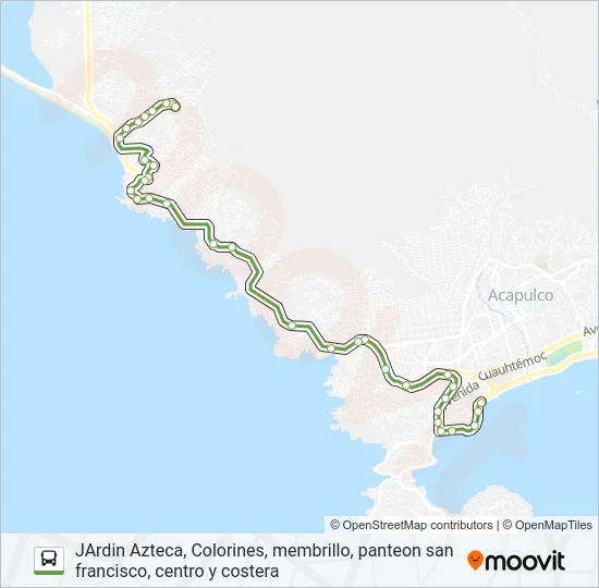 JARDIN AZTECA - CENTRO Bus Line Map