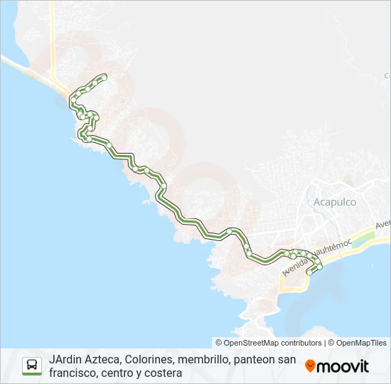 JARDIN AZTECA - CENTRO Bus Line Map
