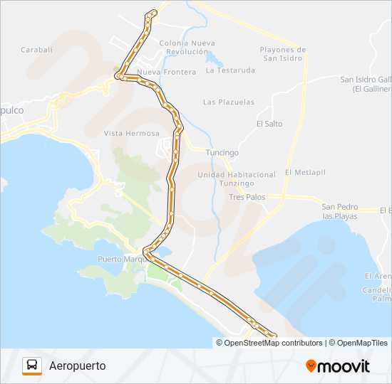 Mapa de VACACIONAL - AEROPUERTO de autobús