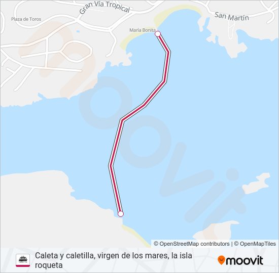 Mapa de CALETA - ROQUETA de ferry