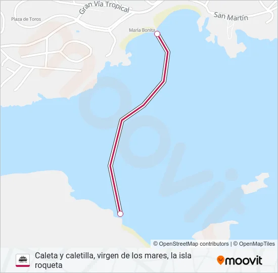 CALETA - ROQUETA Ferry Line Map