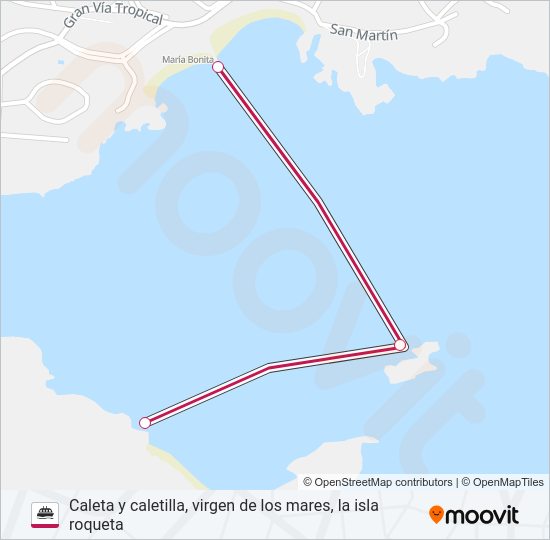 Mapa de CALETA - ROQUETA de ferry
