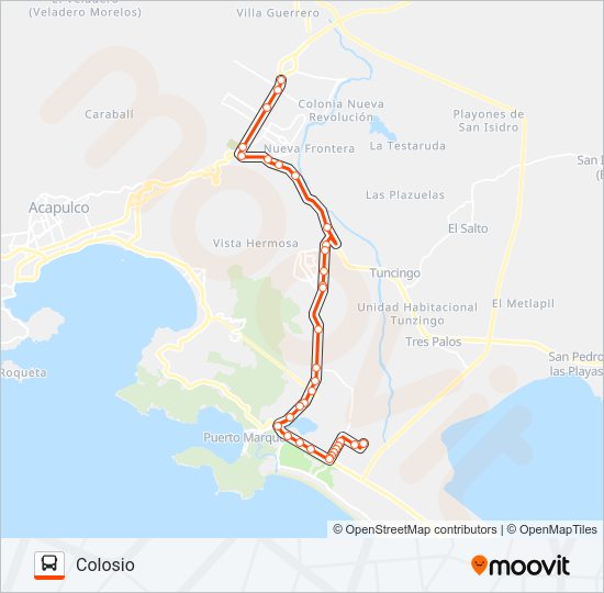 Mapa de COLOSIO - VACACIONAL de autobús