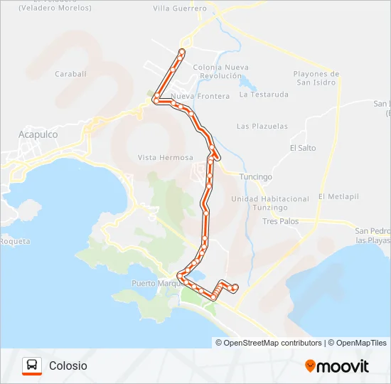 COLOSIO - VACACIONAL Bus Line Map