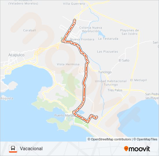 Mapa de COLOSIO - VACACIONAL de autobús