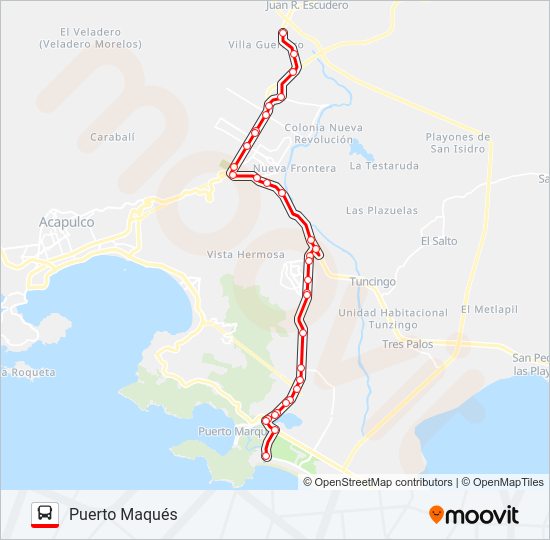 Mapa de CASAS SAN LUIS - REVOLCADERO de autobús