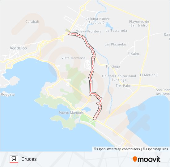LLANO LARGO - WALMART Bus Line Map