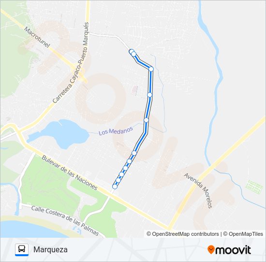 Mapa de JOYAS DEL MARQUÉS - MARQUEZA de autobús