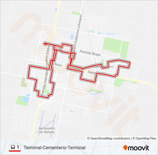1 Bus Line Map