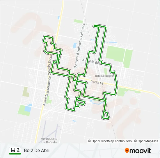 2 Bus Line Map