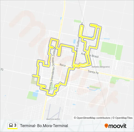 3 Bus Line Map