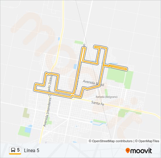 Mapa de 5 de autobús