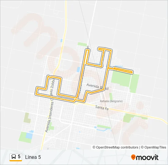 5 Bus Line Map