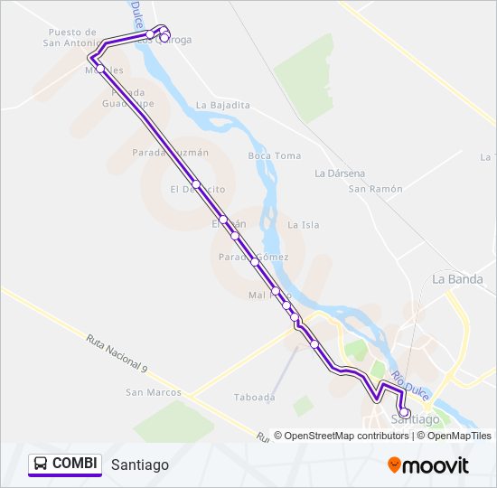 Mapa de COMBI de autobús