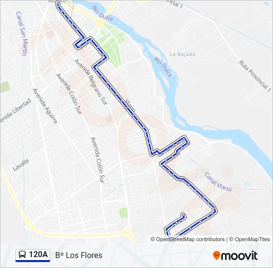 120A Bus Line Map