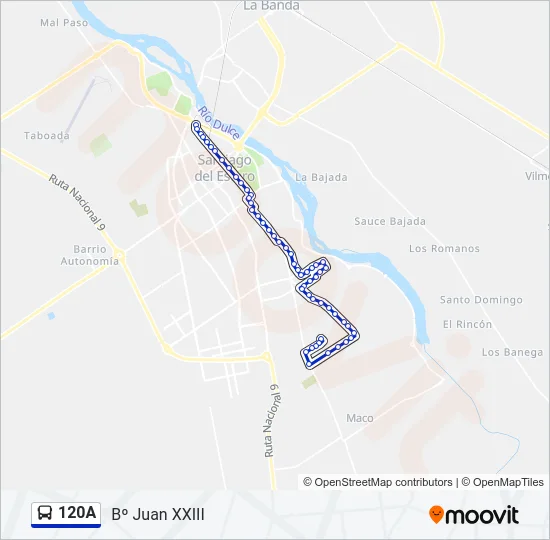 120A Bus Line Map