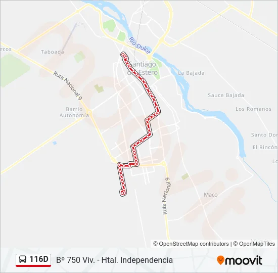 116D Bus Line Map