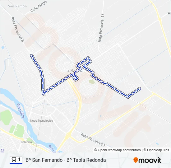 1 Bus Line Map