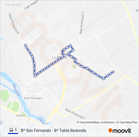 1 Bus Line Map