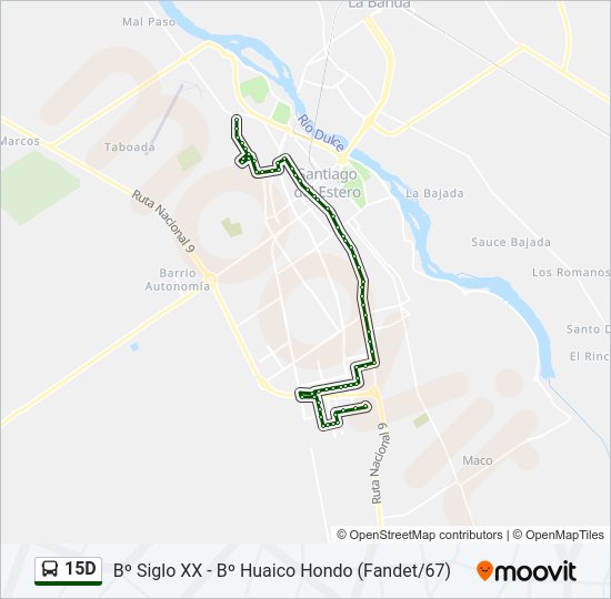 Mapa de 15D de autobús