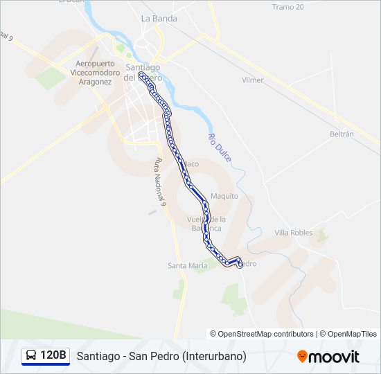 Mapa de 120B de autobús