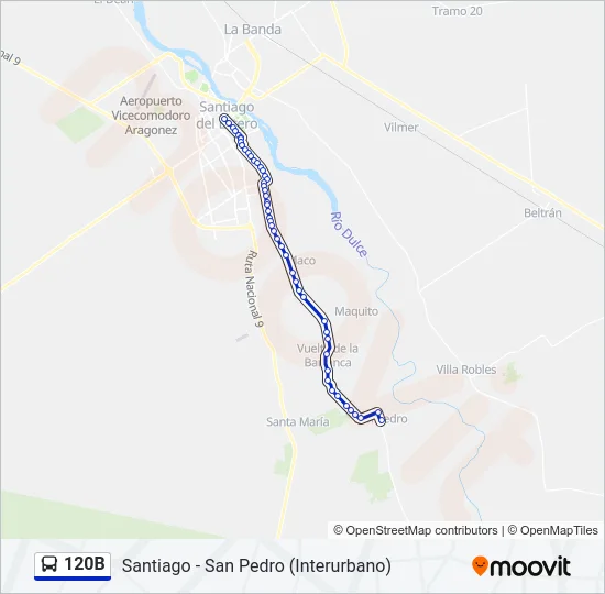 120B Bus Line Map