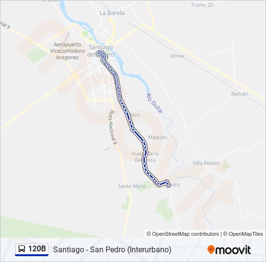 Mapa de 120B de autobús