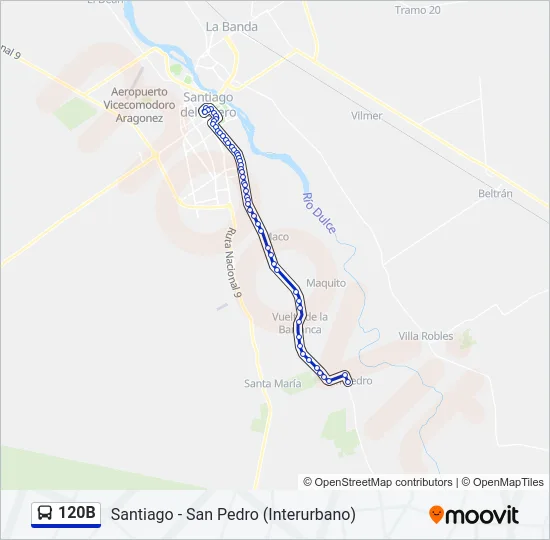 120B Bus Line Map