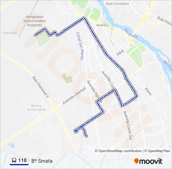 Mapa de 110 de autobús