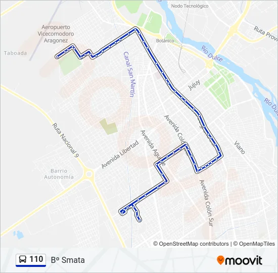 110 Bus Line Map