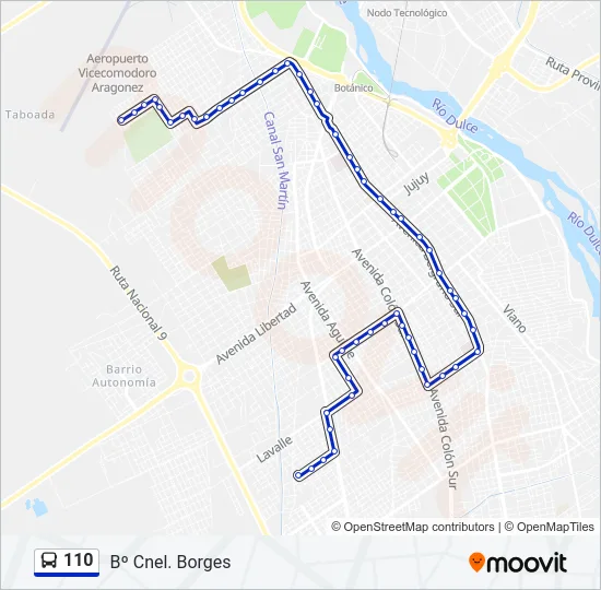 110 Bus Line Map