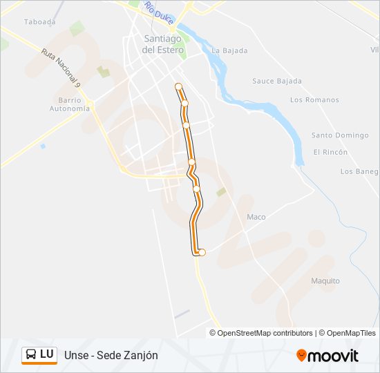 Mapa de LU de autobús