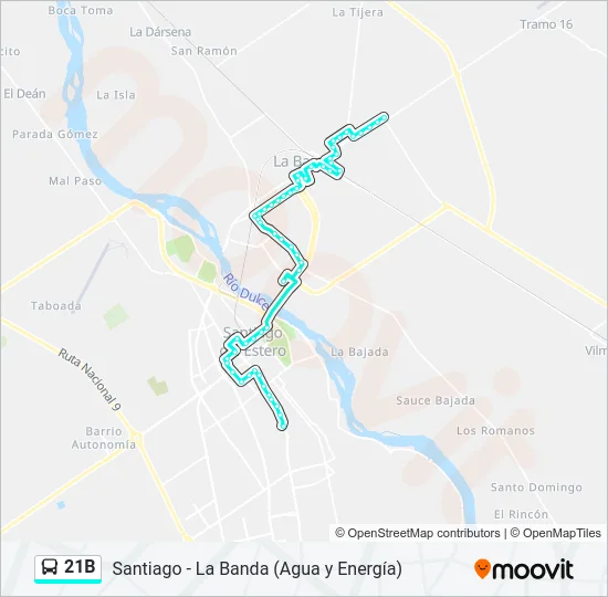 21B Bus Line Map